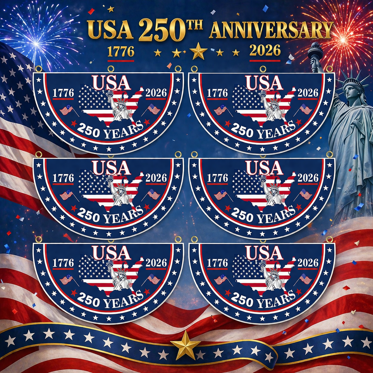 250th Anniversary USA Fan Flag