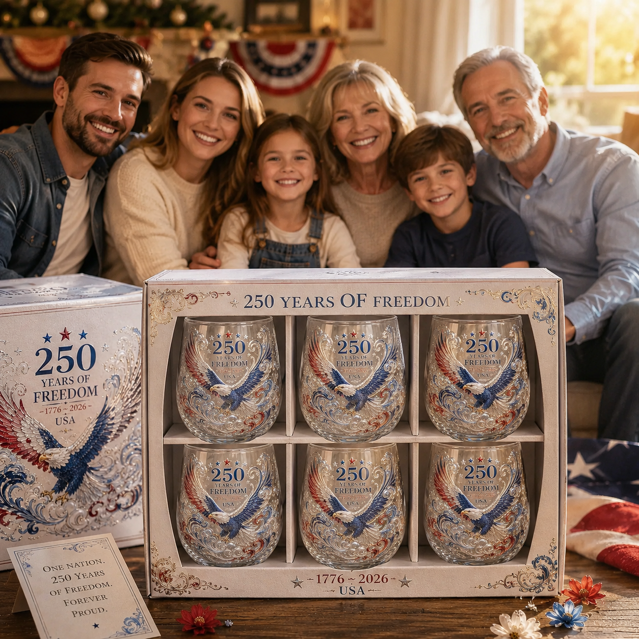Limited Edition 2026 USA 250 Years of Freedom Eagle Glass