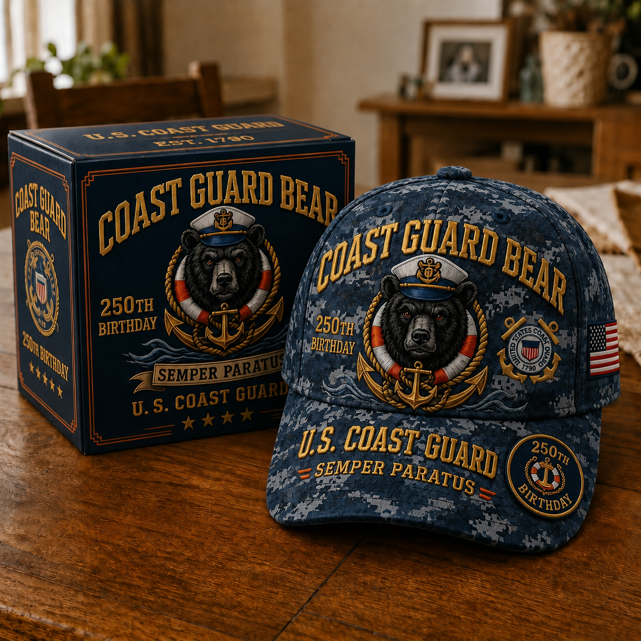 🔥 Father’s Day Sale - ❤️ Handmade Embroidered Devil Dog USMC 250th Birthday Commemorative Cap 🇺🇸