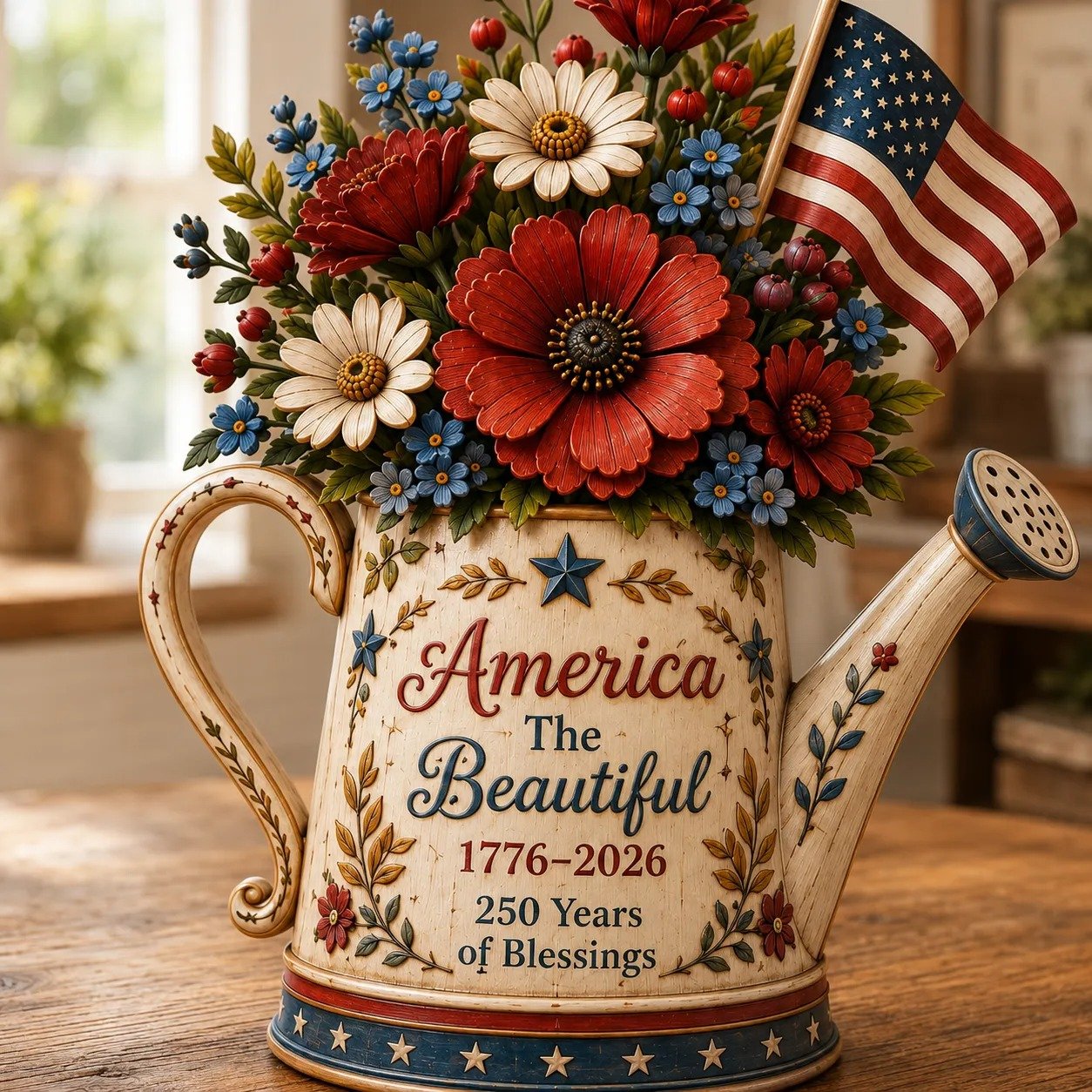 Handmade America’s 250th Anniversary Patriotic Floral Décor