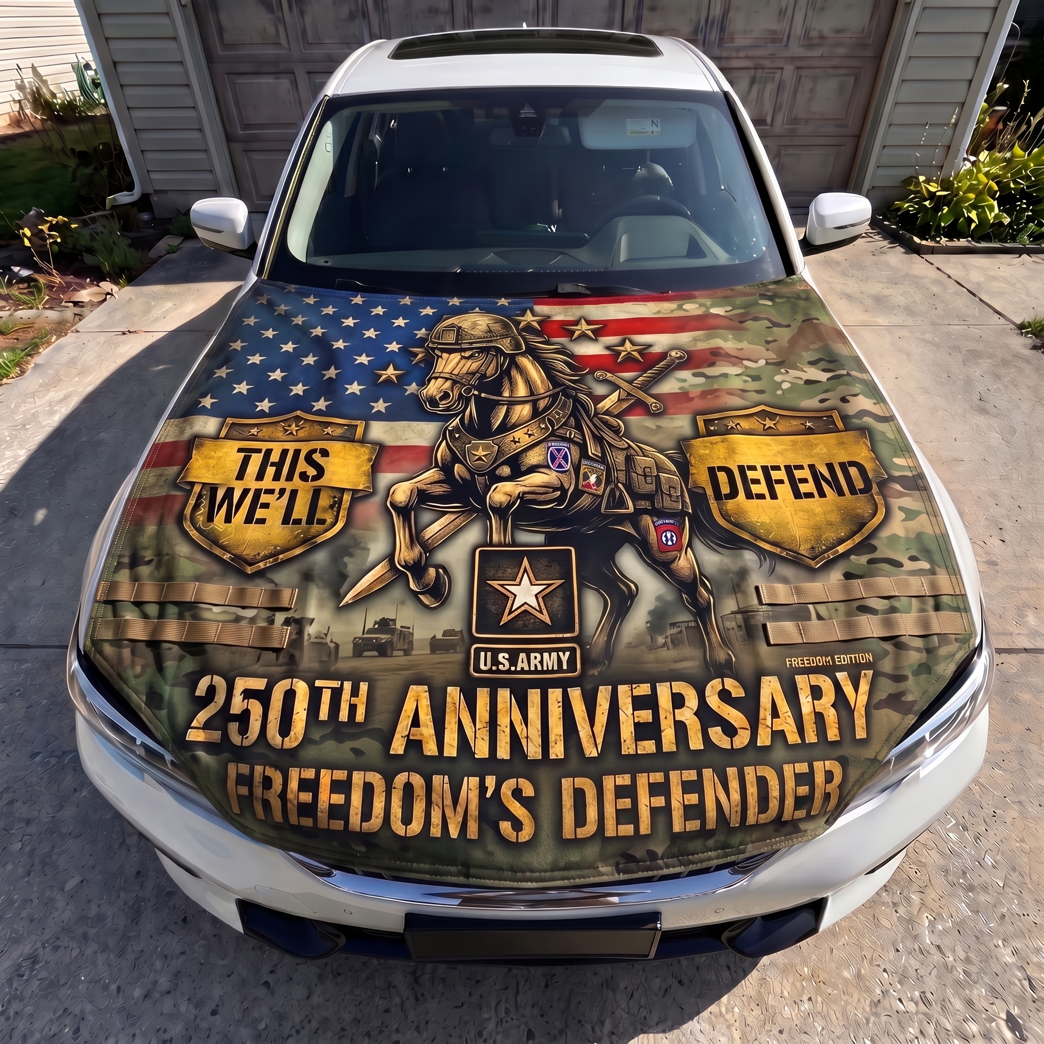 🎖️ Last-Day Big Discounts 🇺🇸 250th Anniversary Military Tribute Hood Flag Cover