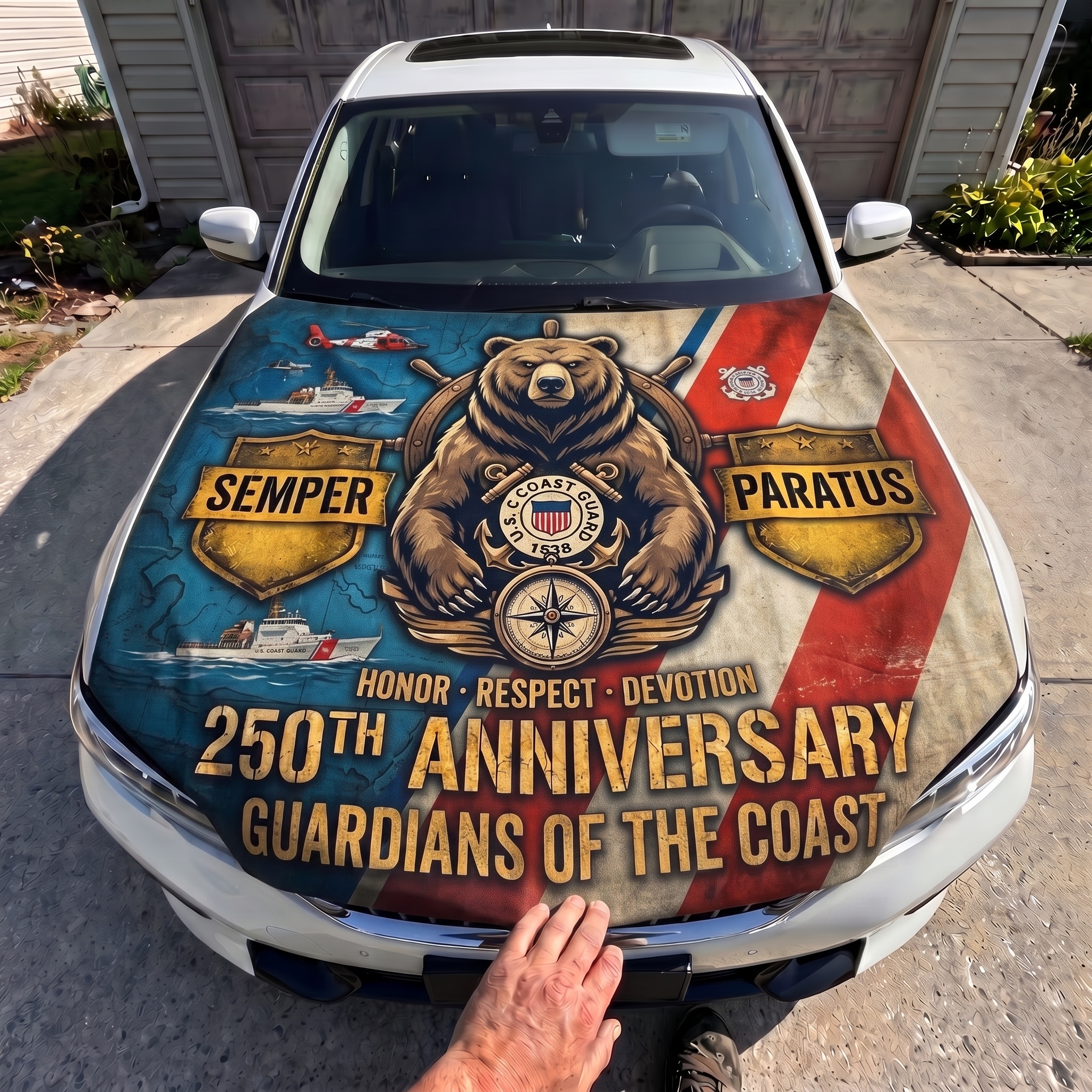 🎖️ Last-Day Big Discounts 🇺🇸 250th Anniversary Military Tribute Hood Flag Cover