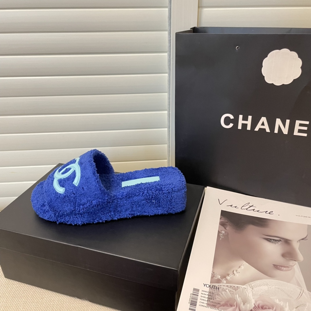 C style double-c terry wool slippers-Luxeon