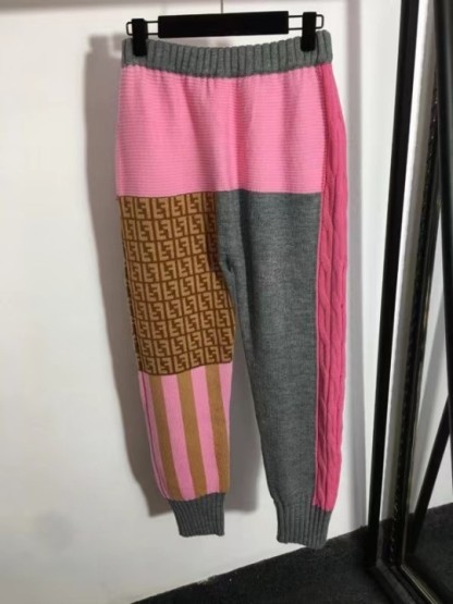 F style patchwork jumper +  elastic waist casual pants-Luxeon