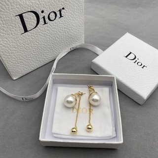 D style Ring Chain Tassel Pearl Stud Earrings-Luxeon