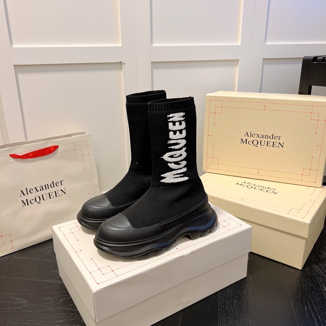 Alexander McQueen women sneakers sock boots-Luxeon