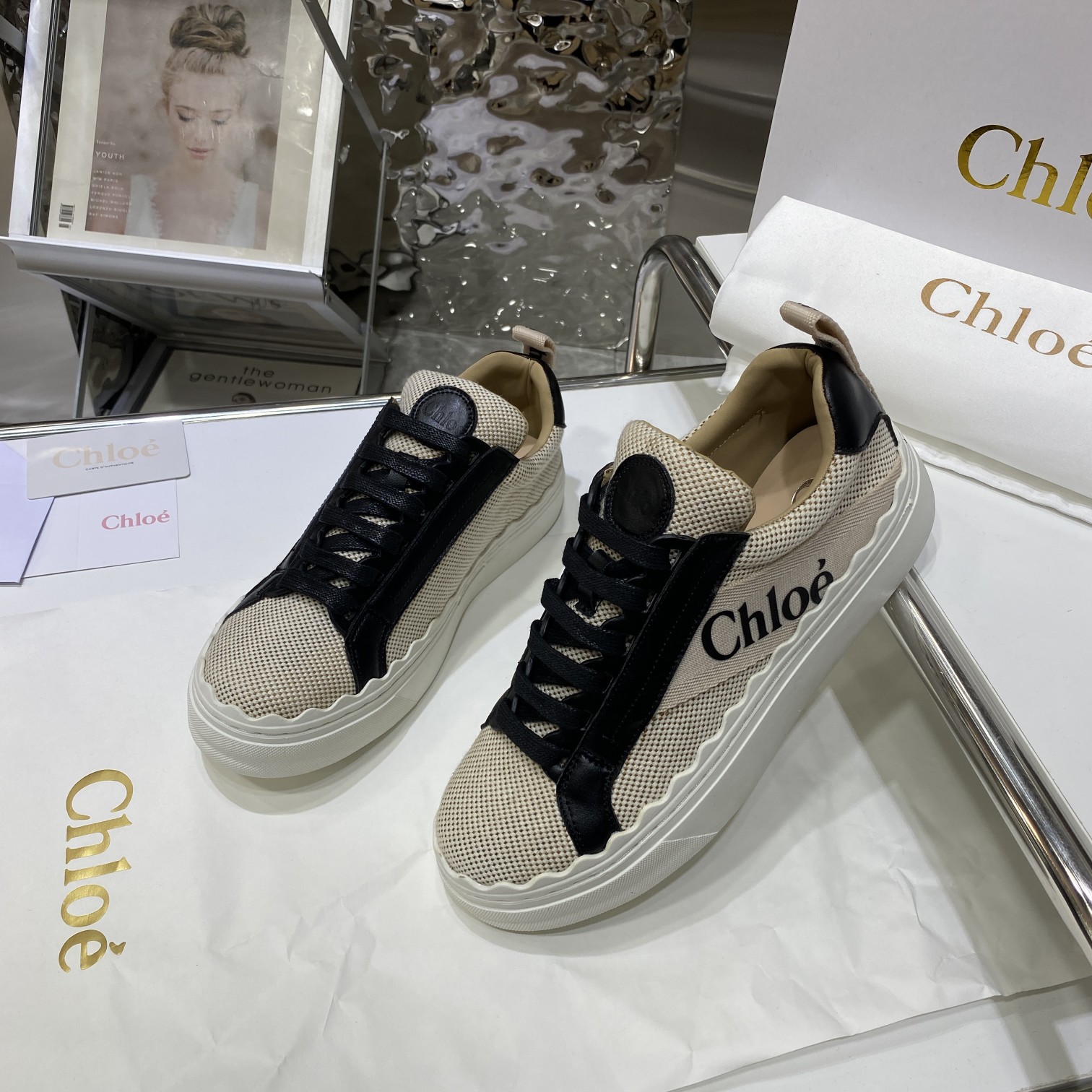 Chloe autumn new canvas flats casual shoes-Luxeon