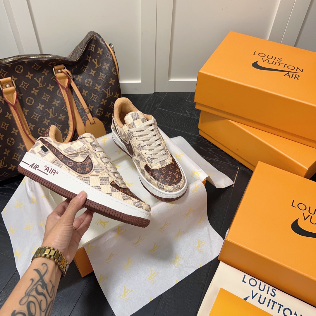 L style . x . Air Force1 22ss co-brand commerative sneaker Unisex casual shoes-Luxeon
