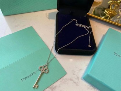 Tiffany Key Necklace Full Diamonds-Luxeon