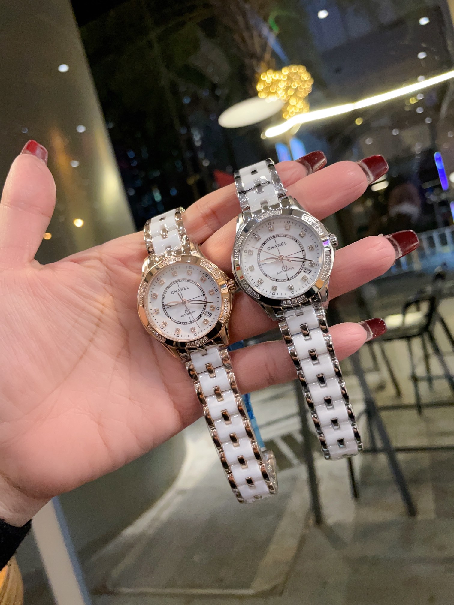 C style Delicate Women's Watch Ceramic Strap Exquisite Quality Sapphire Crystal Mirror-Luxeon