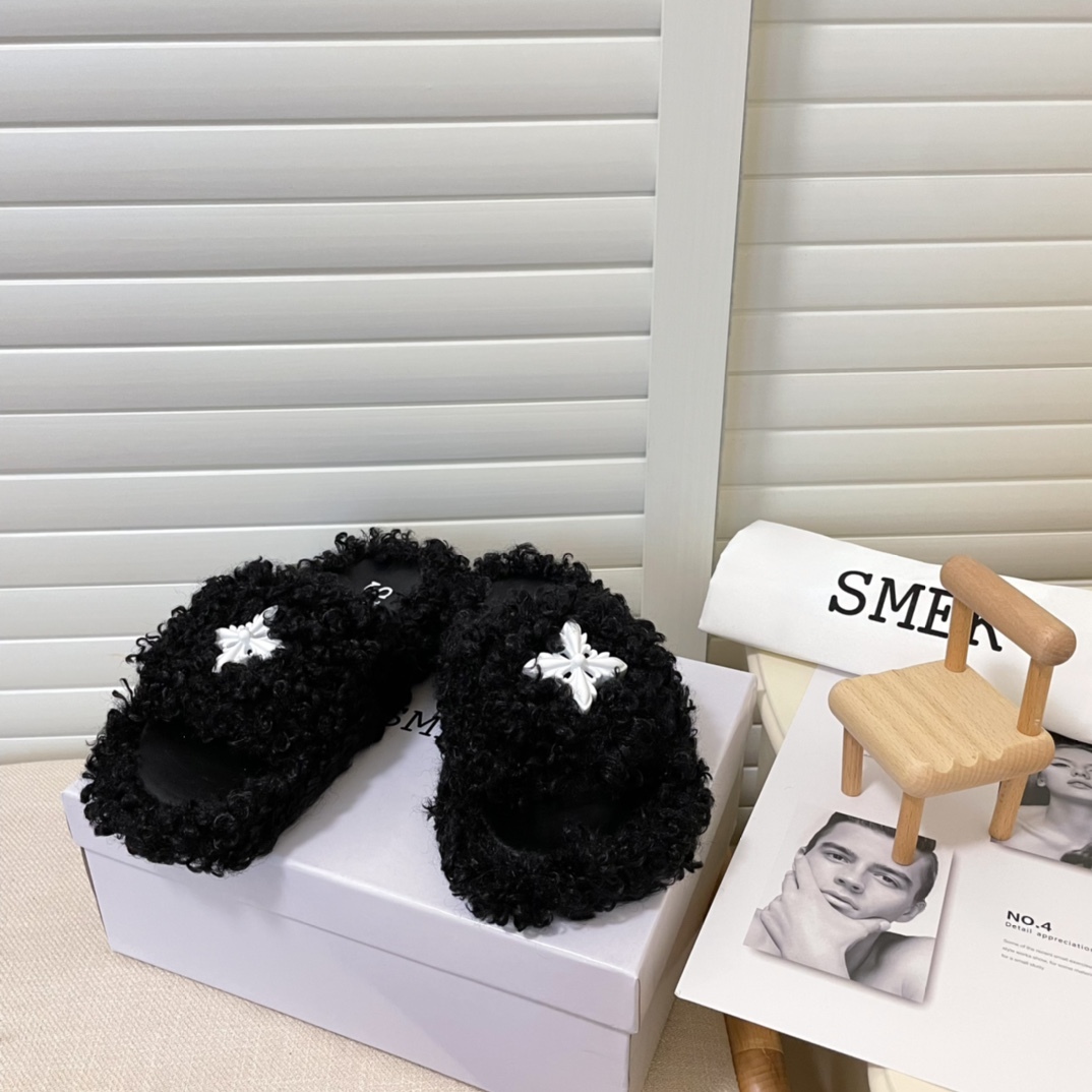 SMFK 2022 new women fur slippers-Luxeon