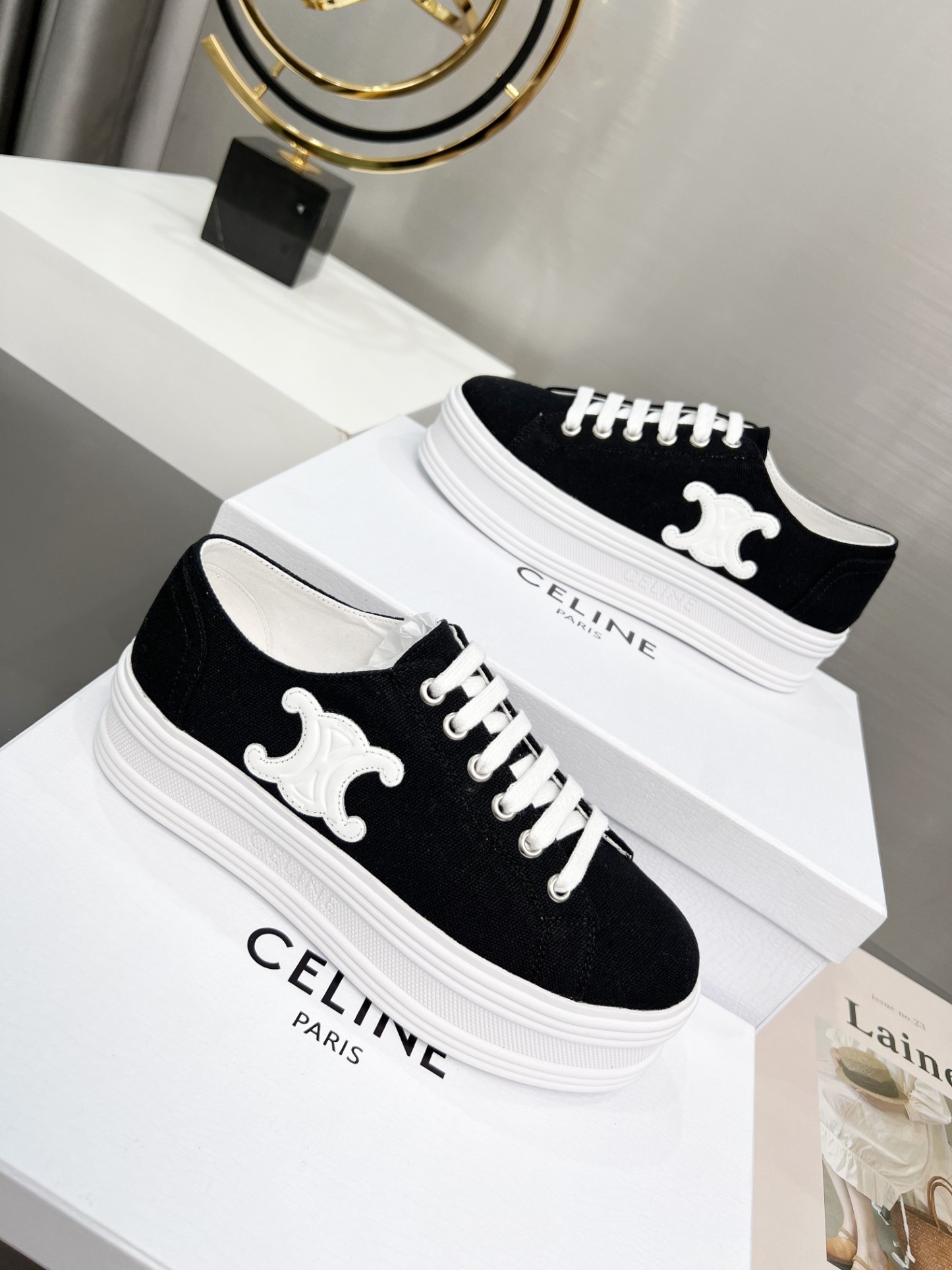 C style low heel canvas casual shoes-Luxeon