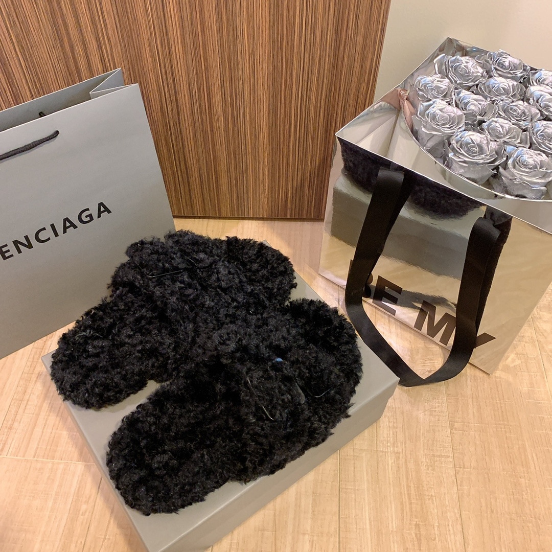 B style new wool slippers-Luxeon