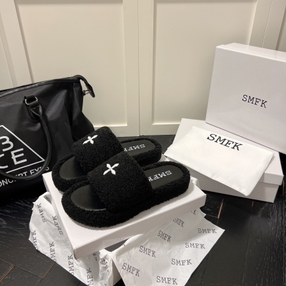 SMFK new wool fuzz slippers-Luxeon