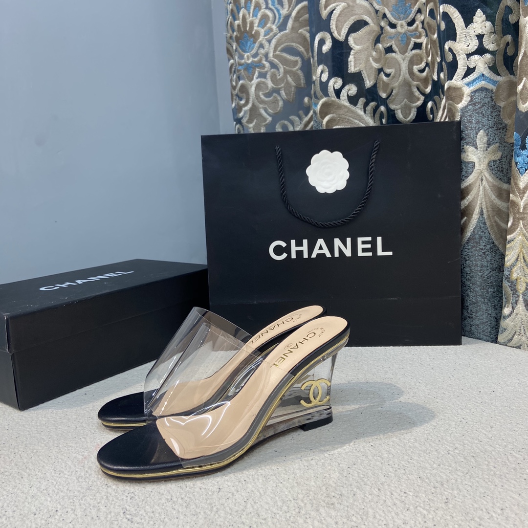 C style Crystal Heel Sheer Sandals-Luxeon