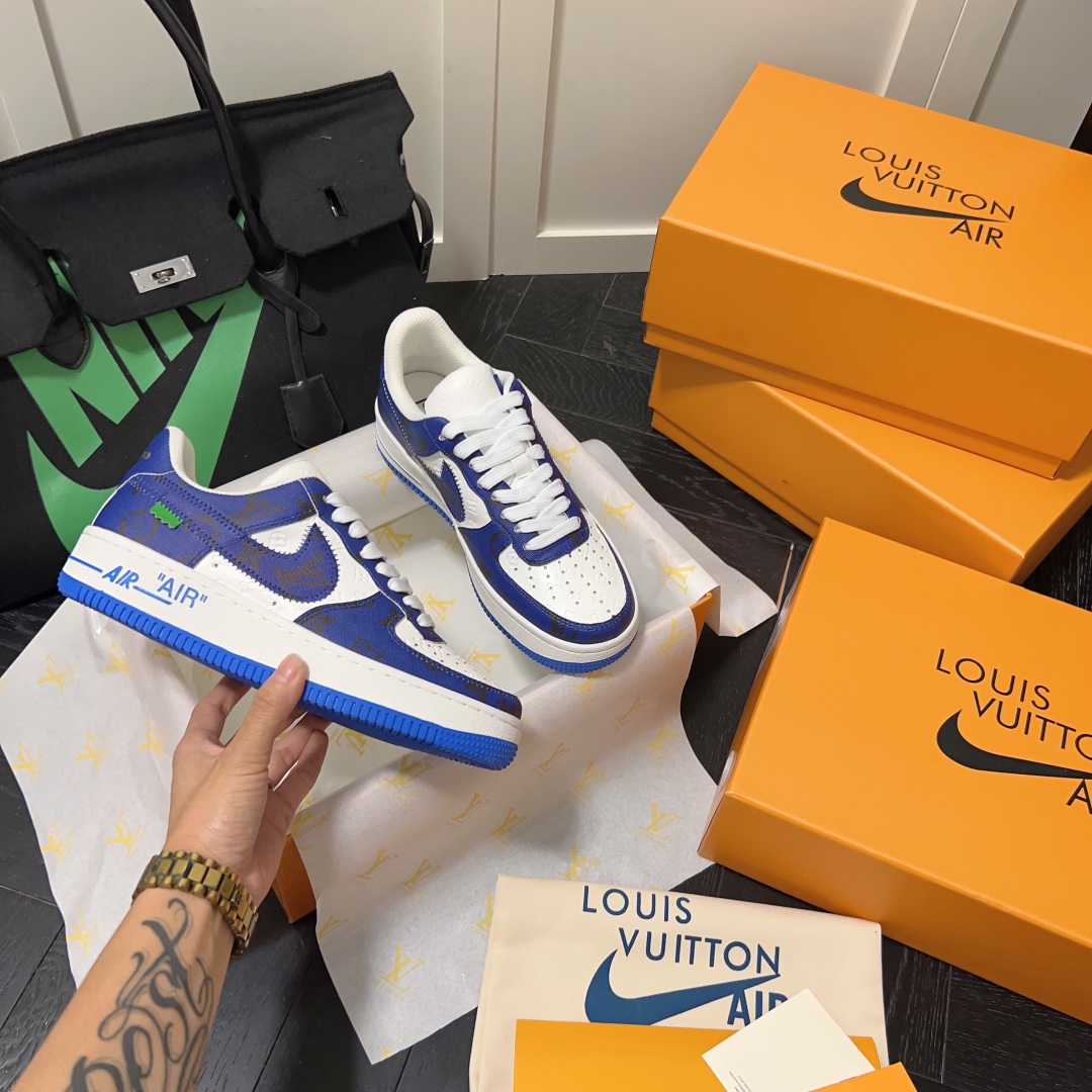 L style . x . Air Force1 22ss co-brand commerative sneaker Unisex casual shoes-Luxeon