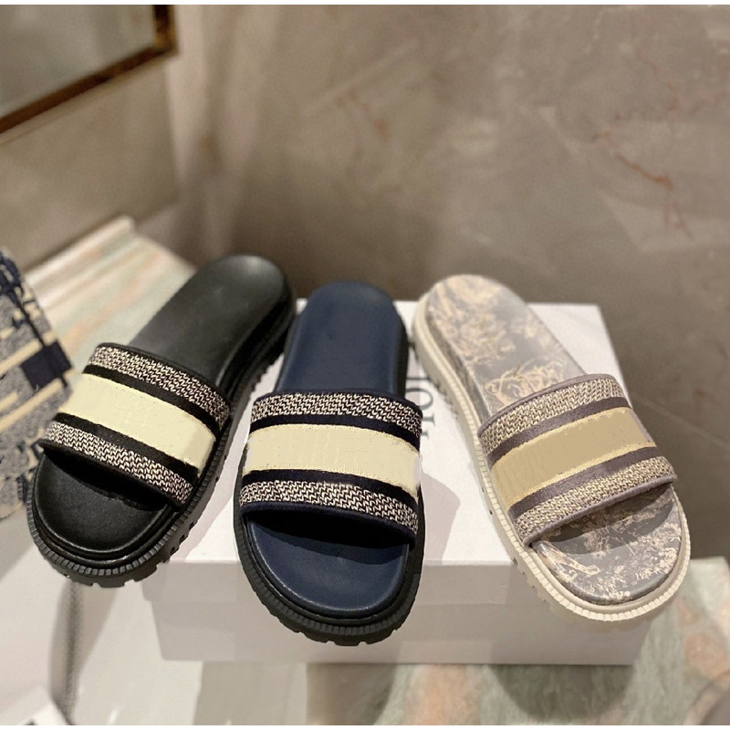 D style Women's Flat Open Toe Slippers-Luxeon