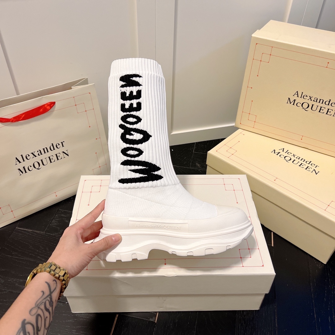 Alexander McQueen women sneakers sock boots-Luxeon