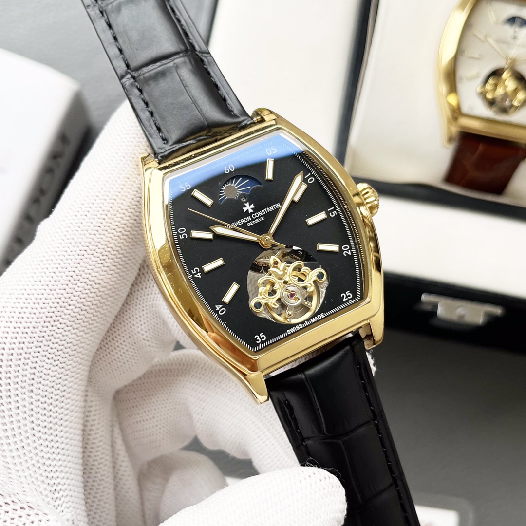 Vacheron Constantin Men Watch Cowhide Watchband Mineral Mirror-Luxeon