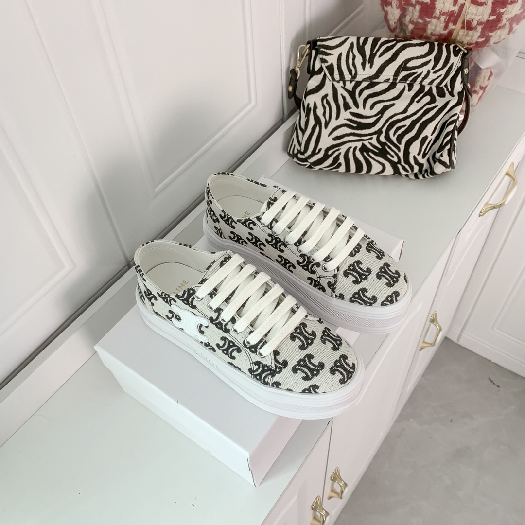C style Platform Printed Canvas Shoes-Luxeon