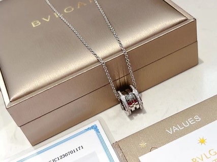 Bulgari Classic Sterling Silver S925 Complete Necklace-Luxeon