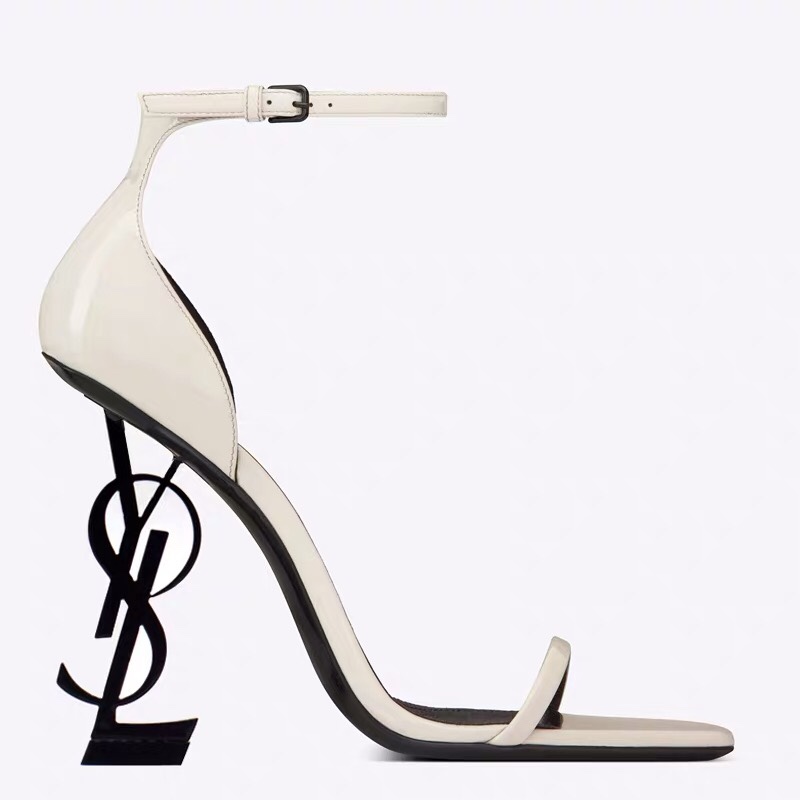 Saint Laurent letter heel square toe round toe-Luxeon