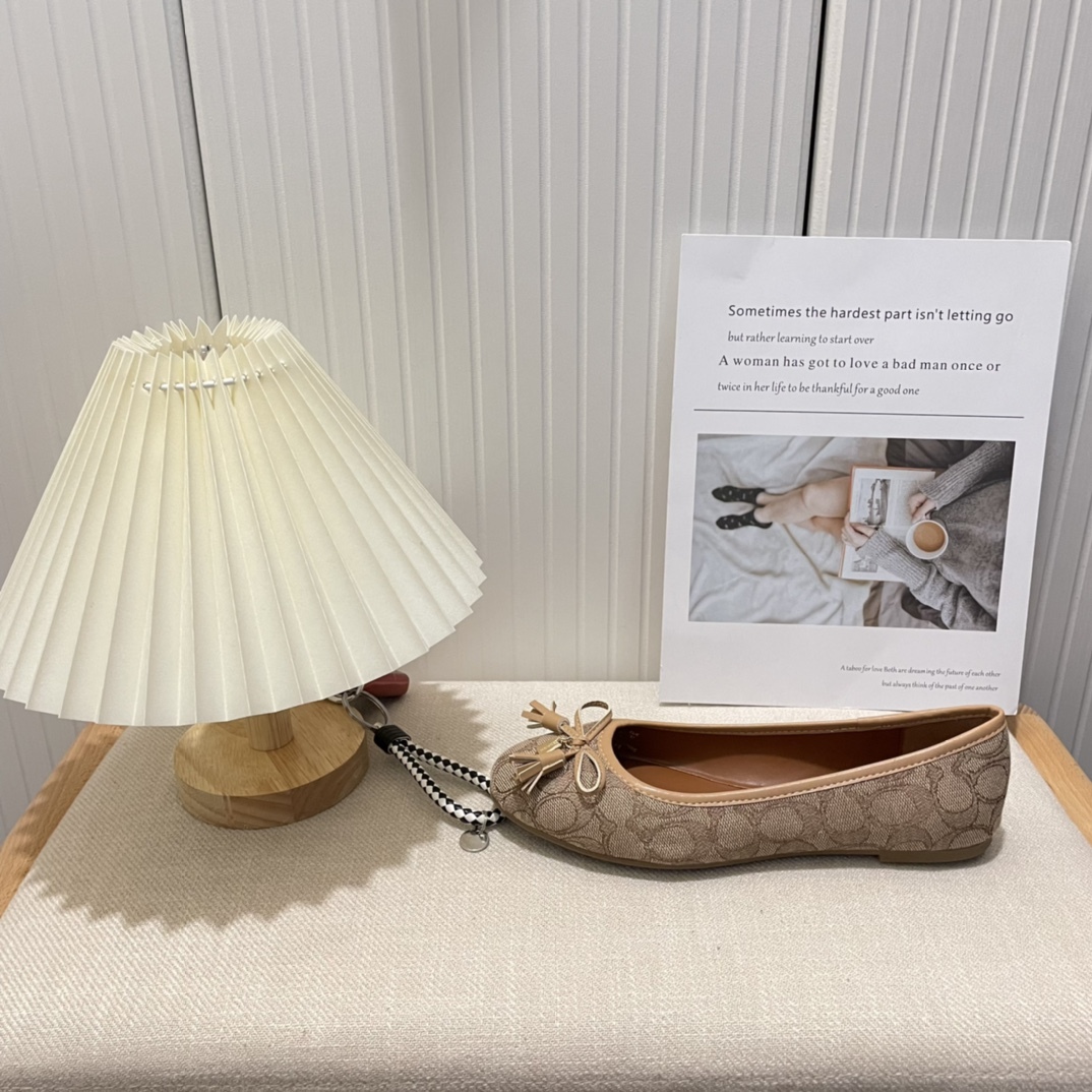 Coach new women bow-knot loafers flats-Luxeon