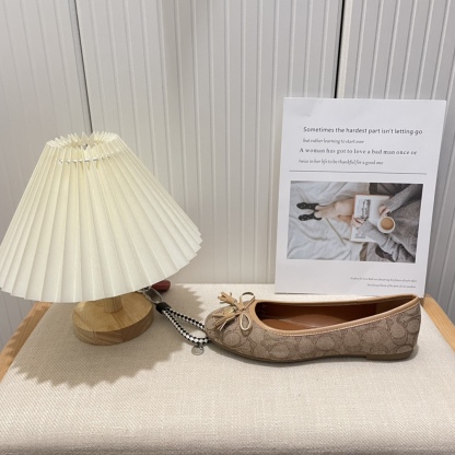 Coach new women bow-knot loafers flats-Luxeon