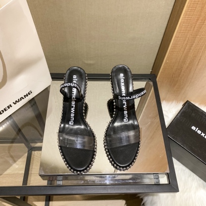 Alexander women transparant strap rhinestone high heels pumps-Luxeon