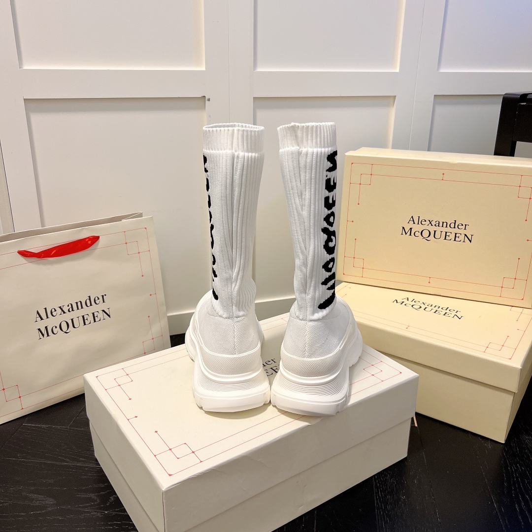 Alexander McQueen women sneakers sock boots-Luxeon