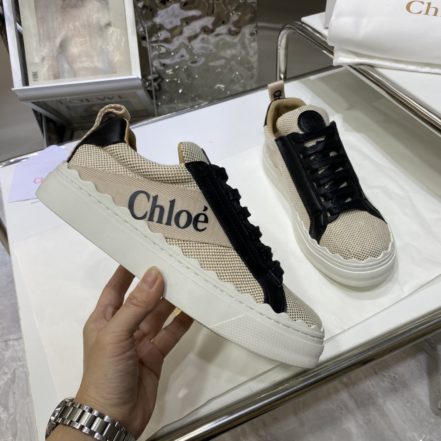 Chloe autumn new canvas flats casual shoes-Luxeon
