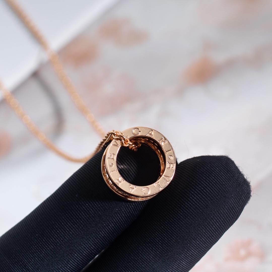 Bulgari Necklace Rose Gold Simple Fashion Spiral Shape-Luxeon