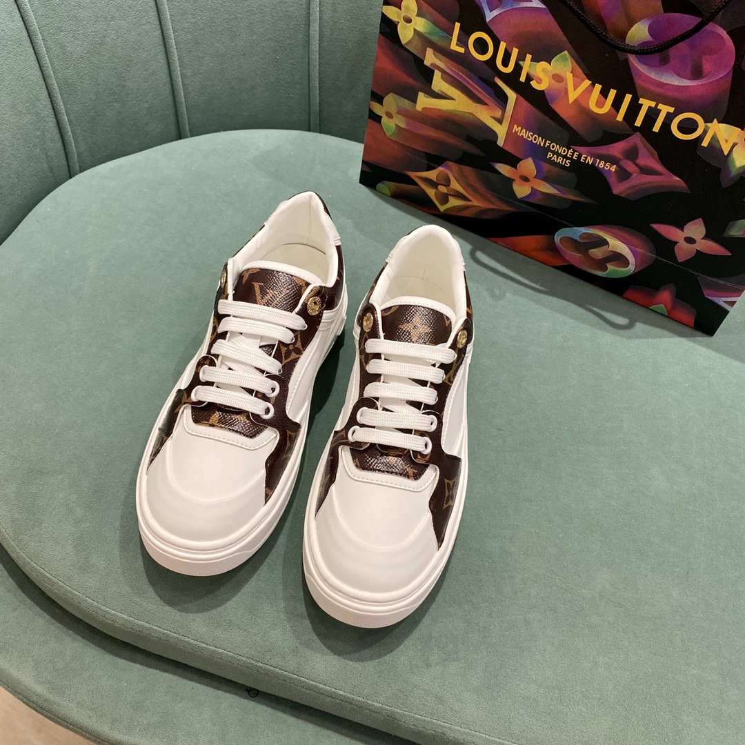 L style Womne Two Color Splicing Lace Up Sneakers-Luxeon