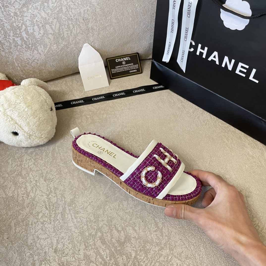 C style New Woven Platform Slippers-Luxeon