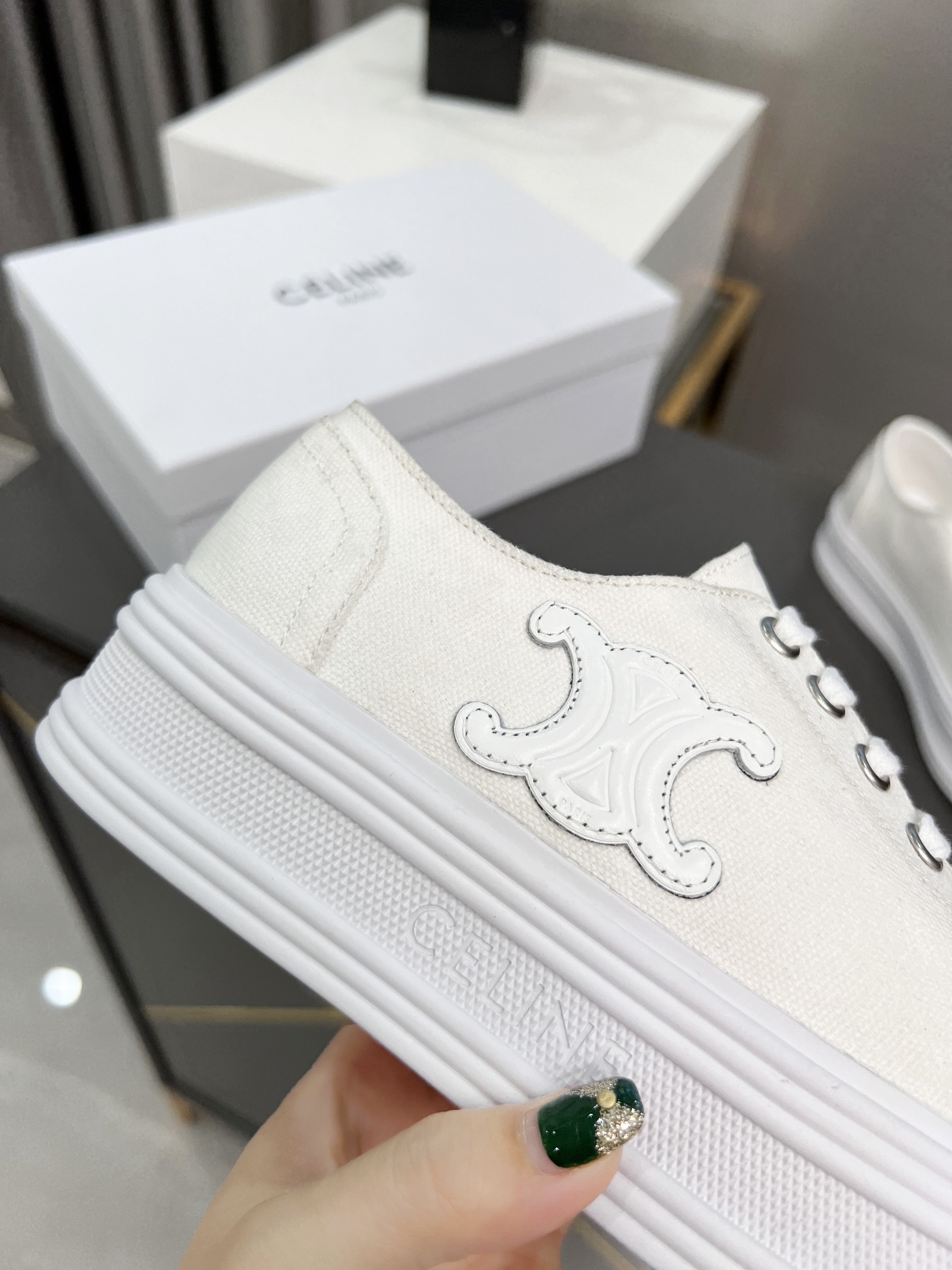 C style low heel canvas casual shoes-Luxeon