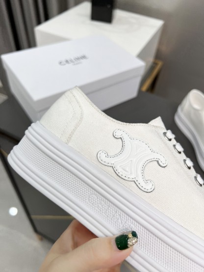 C style low heel canvas casual shoes-Luxeon