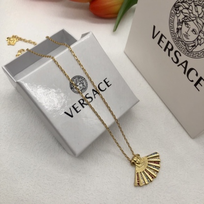 Versace Small Skirt Rhinestone Necklace-Luxeon