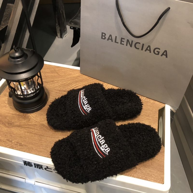 B style new women fur slippers with logo upper-Luxeon