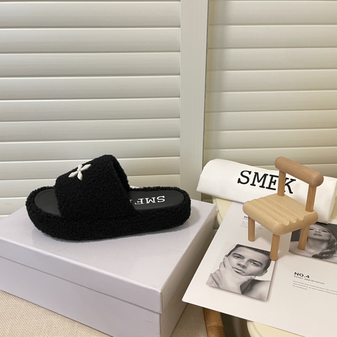 SMFK 2022 new women fur slippers-Luxeon