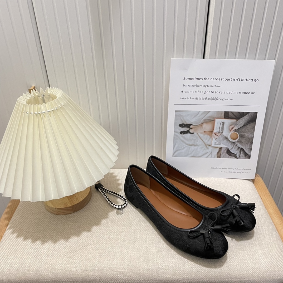 Coach new women bow-knot loafers flats-Luxeon