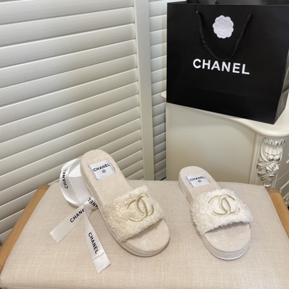 C style double-C winter wool slippers-Luxeon