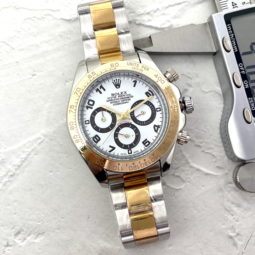 ROLEX DAYTONA Watch Quartz Movement Mineral Reinforced Glass-Luxeon