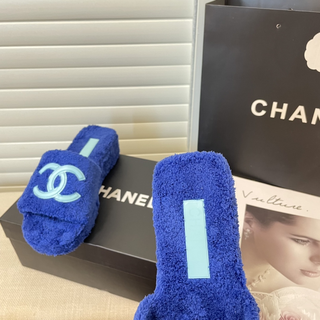 C style double-c terry wool slippers-Luxeon