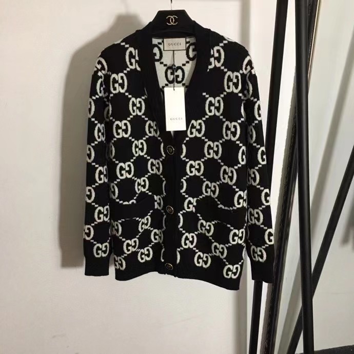 G style double G monogrammed single-breasted cashmere cardigan-Luxeon