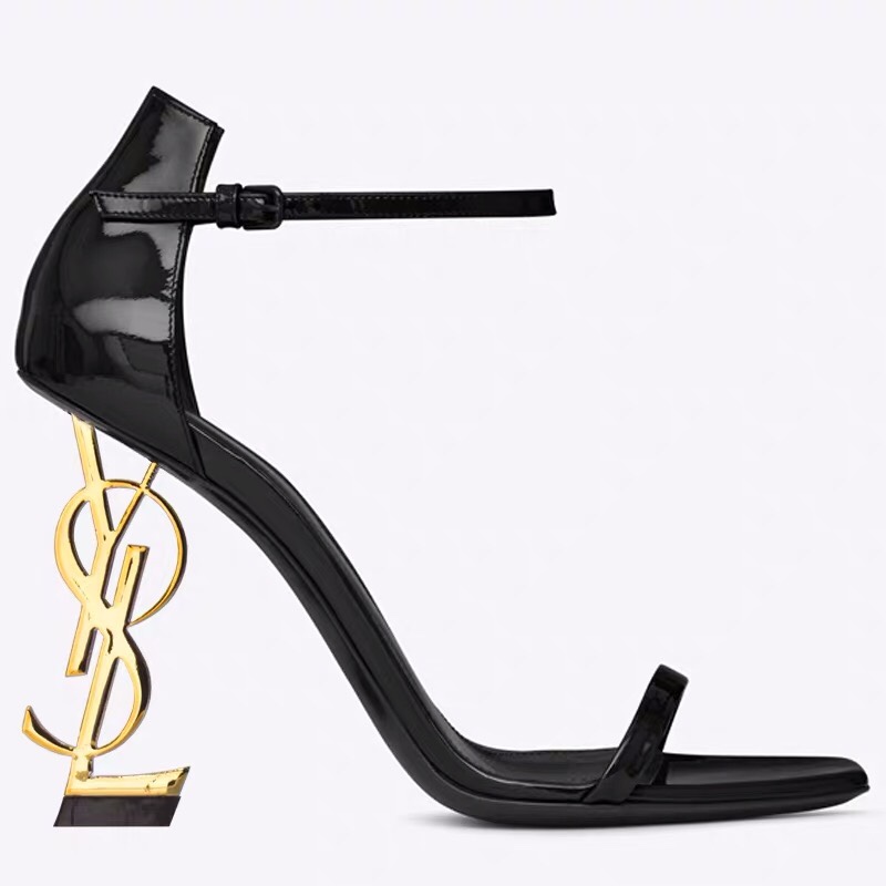 Saint Laurent letter heel square toe round toe-Luxeon