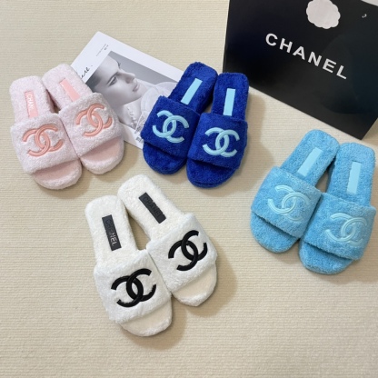 C style double-c terry wool slippers-Luxeon