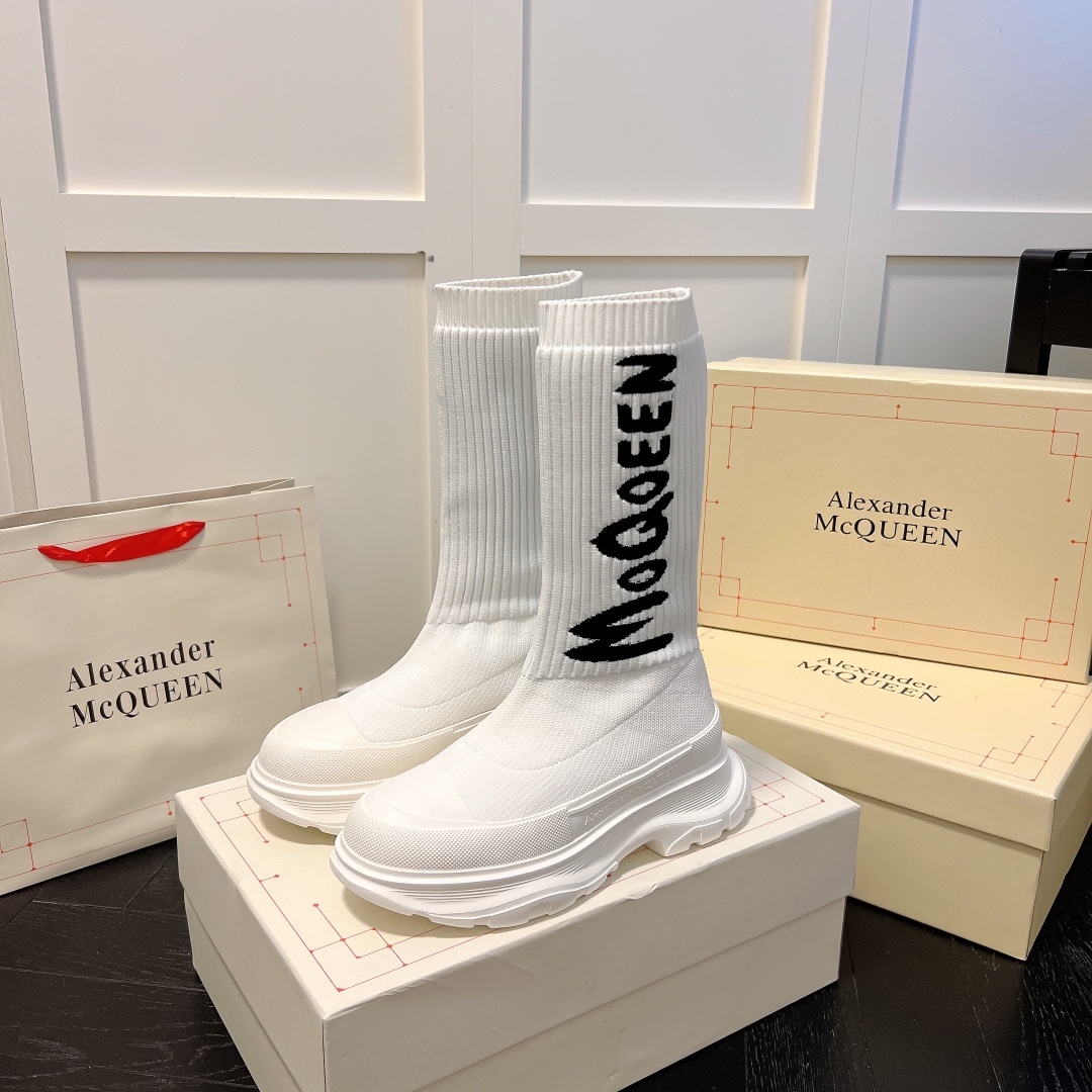 Alexander McQueen women sneakers sock boots-Luxeon
