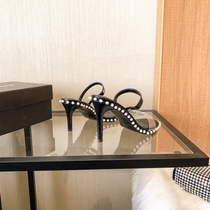 Alexander women transparant strap rhinestone high heels pumps-Luxeon