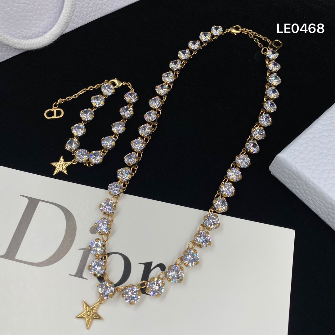 D style Fashion Rhinestone Necklace Set-Luxeon