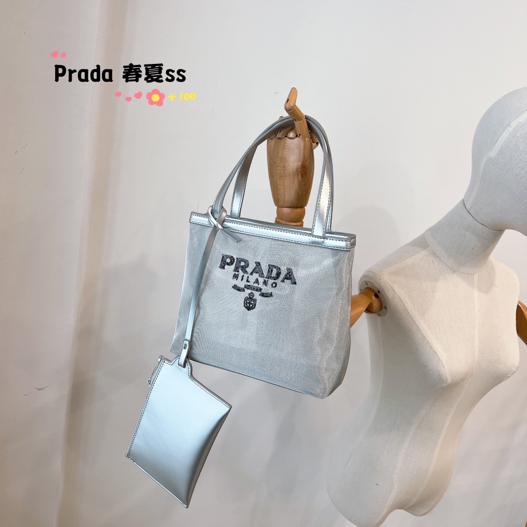 P style Mesh Shopping Handbags 2 in 1-Luxeon